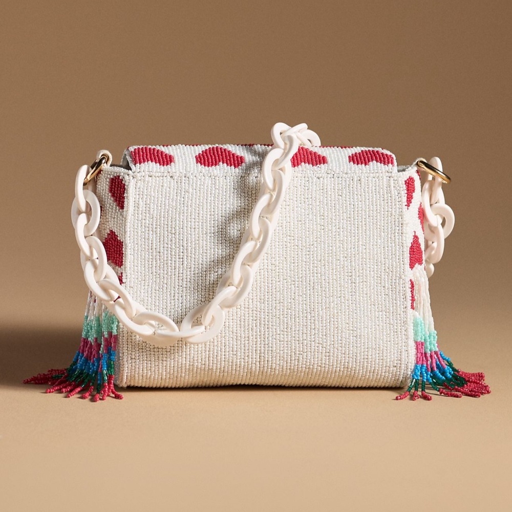 Anthropologie Beaded Fringe Shoulder Bag - Picture 2 of 4